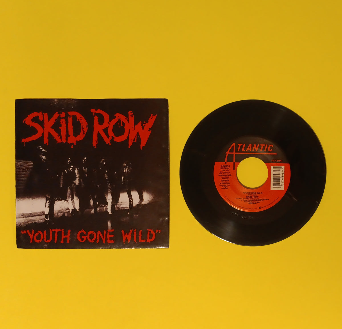 Skid Row - Youth Gone Wild / Sweet Little Sister - 1989 - 7 88935 Used - VG+ - 7" Vinyl