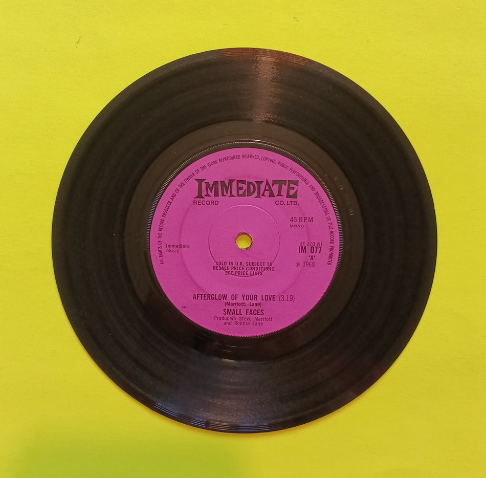 Small Faces - Afterglow of Your Love (UK 7") - 1969 - IM 007 Used - VG++ - Vinyl