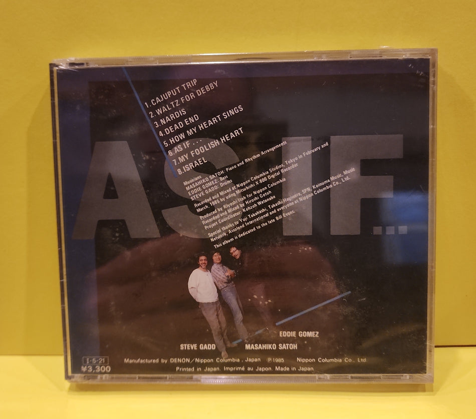 Masahiro Satoh/Eddie Gomez and Steve Gadd - As If - 1985 - C38-7455 New - Sealed - CDs