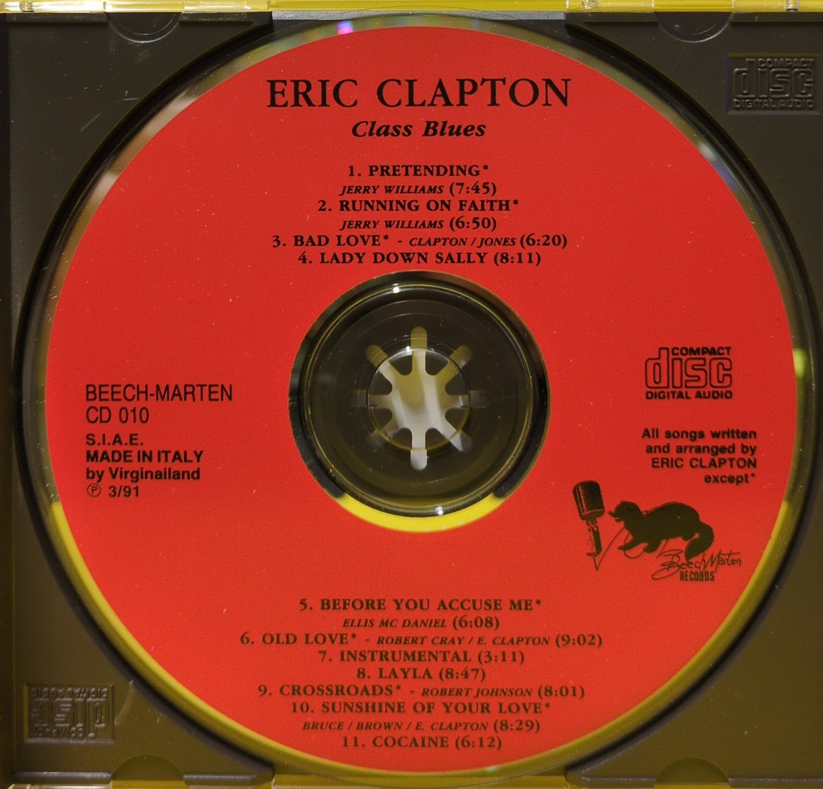 Eric Clapton - Class Blues - 1991 - BEECH-MARTEN 010 Used - VG++ - CDs - Unofficial Release