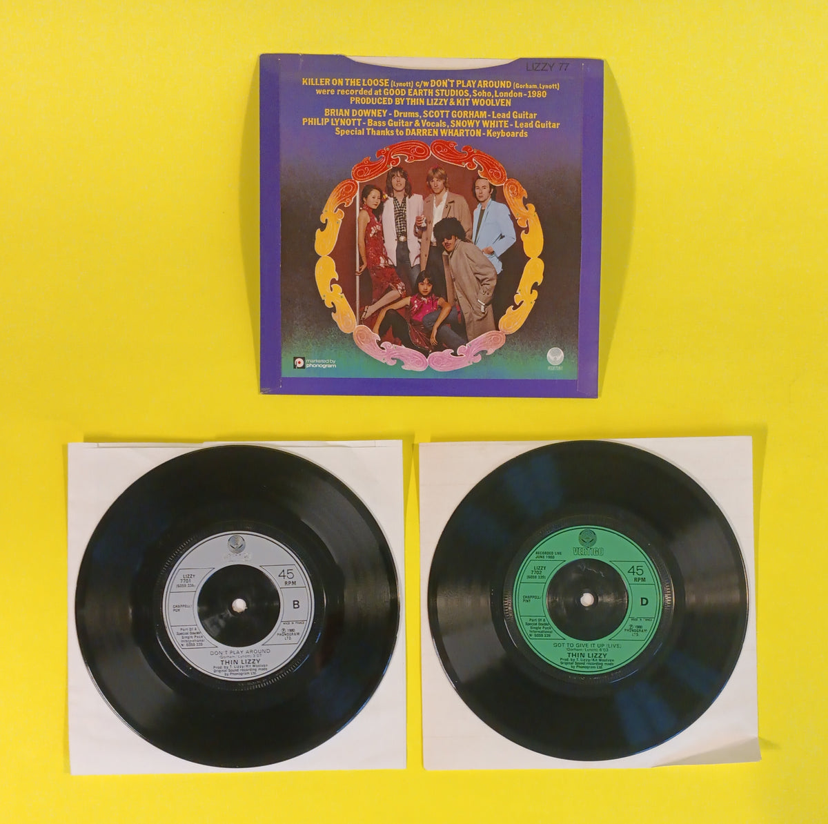 Thin Lizzy - Killer on the Loose (UK 2x 7") - 1980 - LIZZY 77 Used - EX - Vinyl