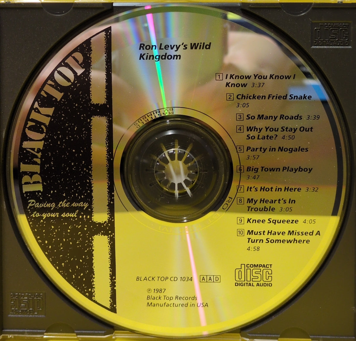 Ron Levy's Wild Kingdom Featuring Ronnie Earl, Kim Wilson, Wayne Bennett, Jimmie Vaughan - Ron Levy's Wild Kingdom Featuring Ronnie Earl, Kim Wilson, Wayne Bennett,  Jimmie Vaughan - 1987 - BT-1034 Used - NM - CDs