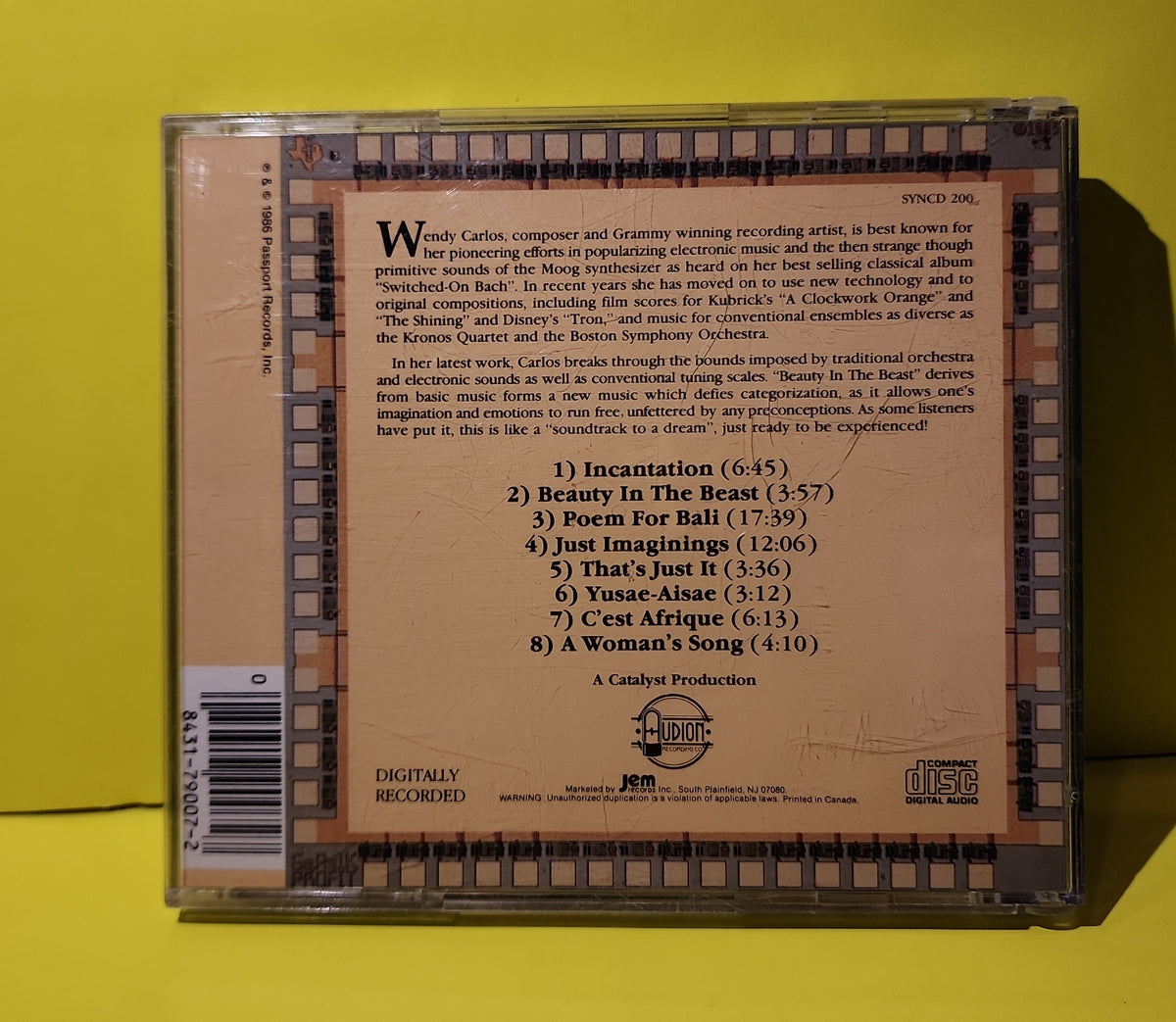 Wendy Carlos - Beauty In The Beast - 1986 - SYNCD 200 Used - EX - CDs