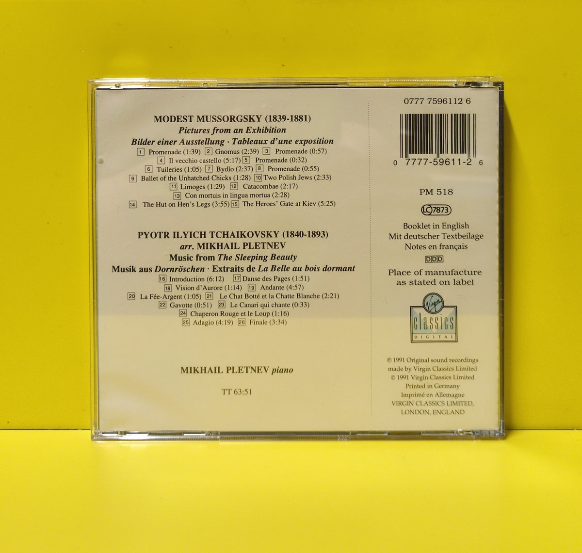 Mikhail Pletnev, Mussorgsky, Tchaikovsky - Pictures From An Exhibition, The Sleeping Beauty - 1991 - 0777 7596112 6 Used - EX - CDs