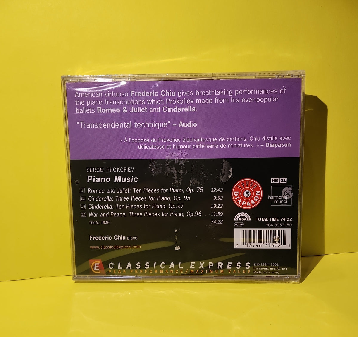 Prokofiev - Frederic Chiu - 2001 - HCX 3957150 New - Sealed - CDs