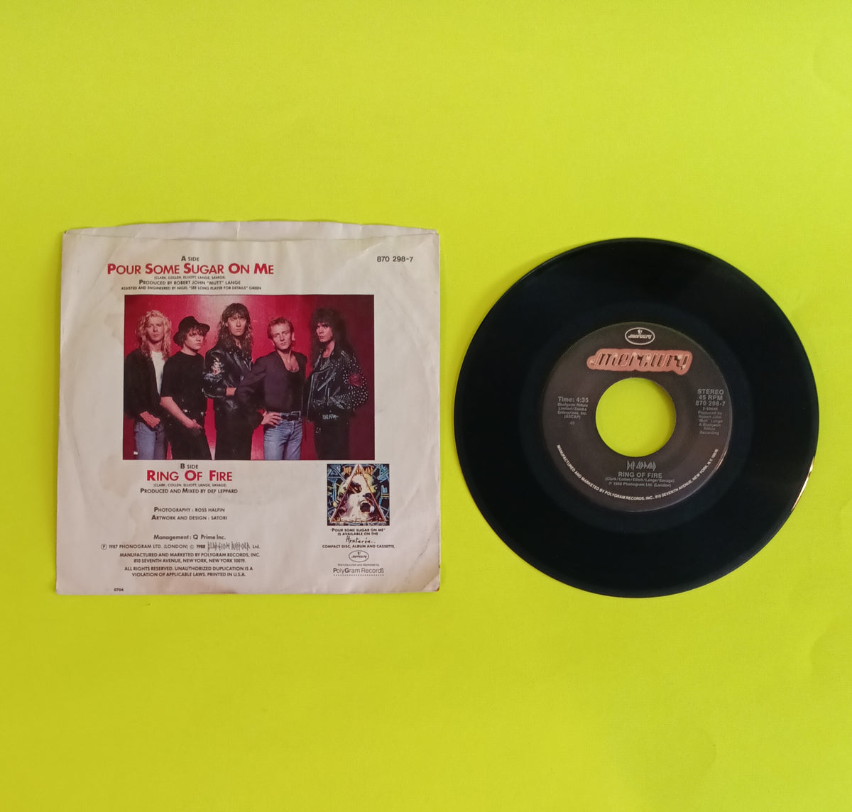 Def Leppard - Pour Some Sugar on Me 7" - 1988 - 870 298-7 Used - VG++ - Vinyl