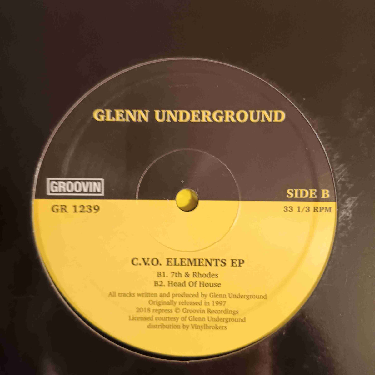 Glenn Underground - C.V.O. Elements EP (Italy Deep House 12") - 2018 - GR 1239 Used - VG++ - Vinyl