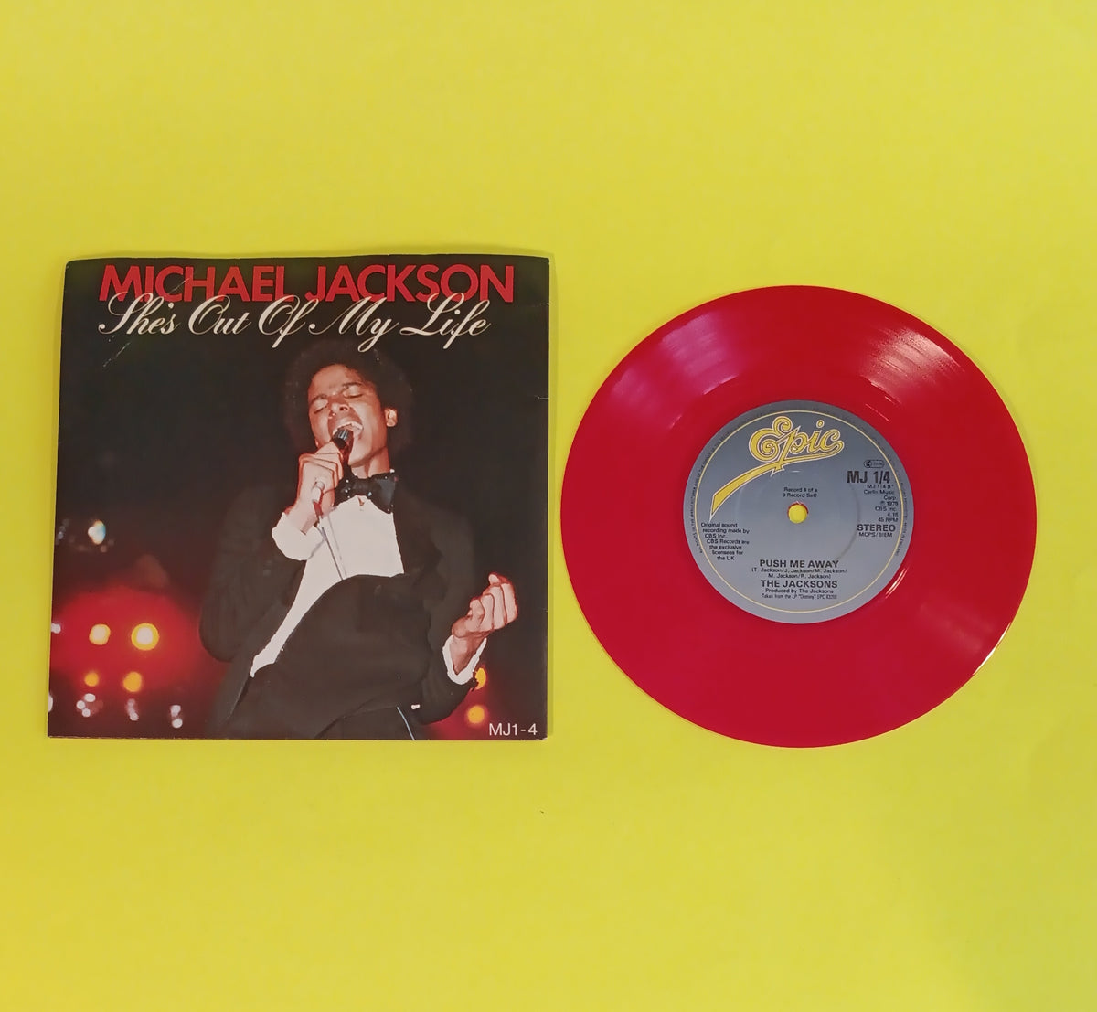 Michael Jackson - She's Out of My Life (UK Red 7") - 1983 - MJ 1-4 Used - NM - Vinyl