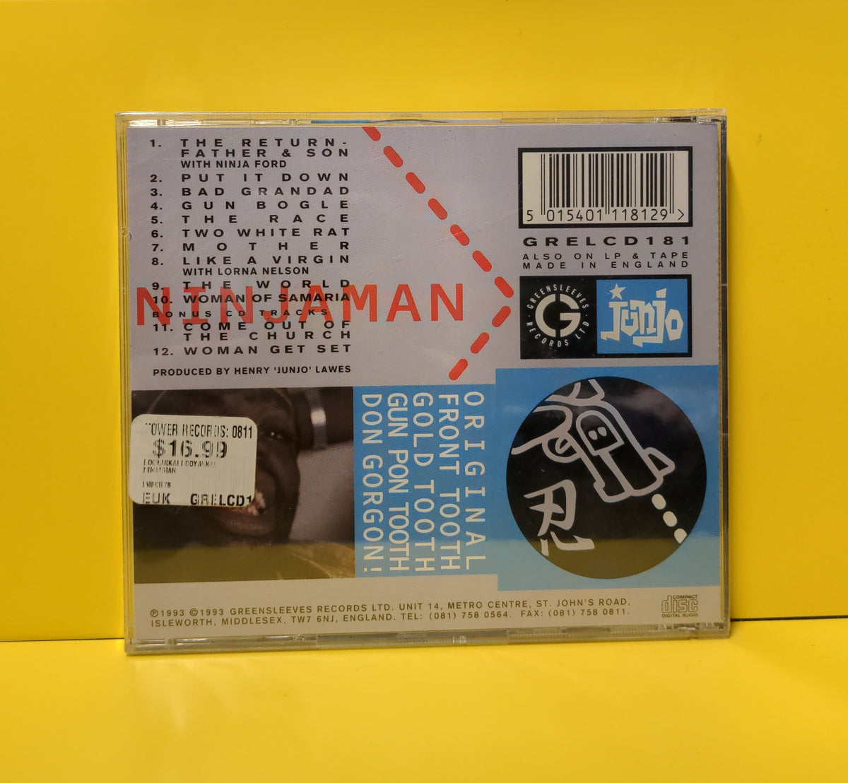 Ninjaman - Original Front Tooth Gold Tooth Gun Pon Tooth Don Gorgon! - 1993 - GRELCD181 New - Sealed - CDs