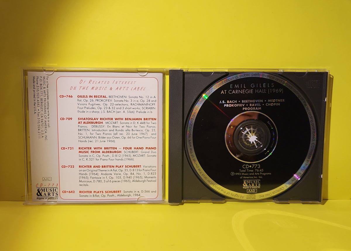 Emil Gilels - Carnegie Hall Recital, 1969 - 1993 - CD-733 Used - EX - CDs