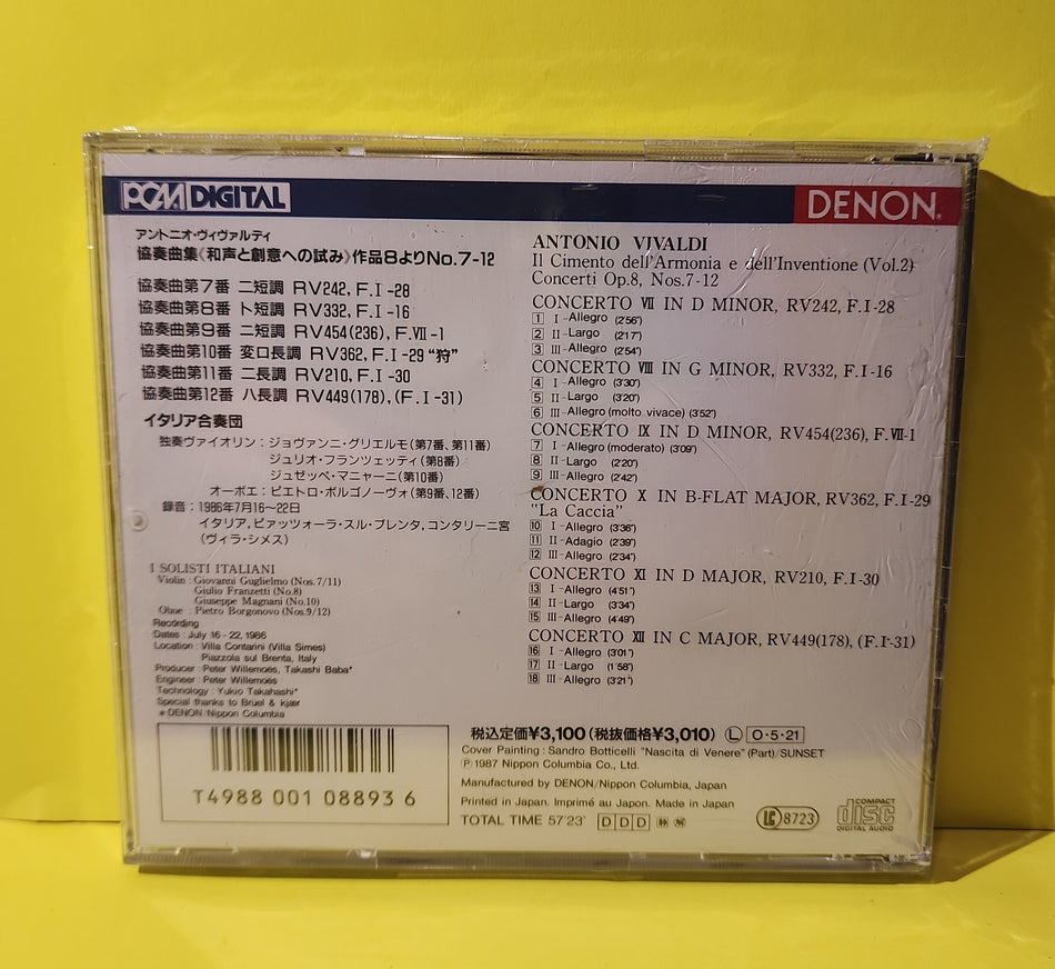 Antonio Vivaldi, I Solisti Italiani - Il Cimento Dell' Armonia E Dell' Inventione (Vol. II) - 1987 - 33CO-1520 New - Sealed - CDs