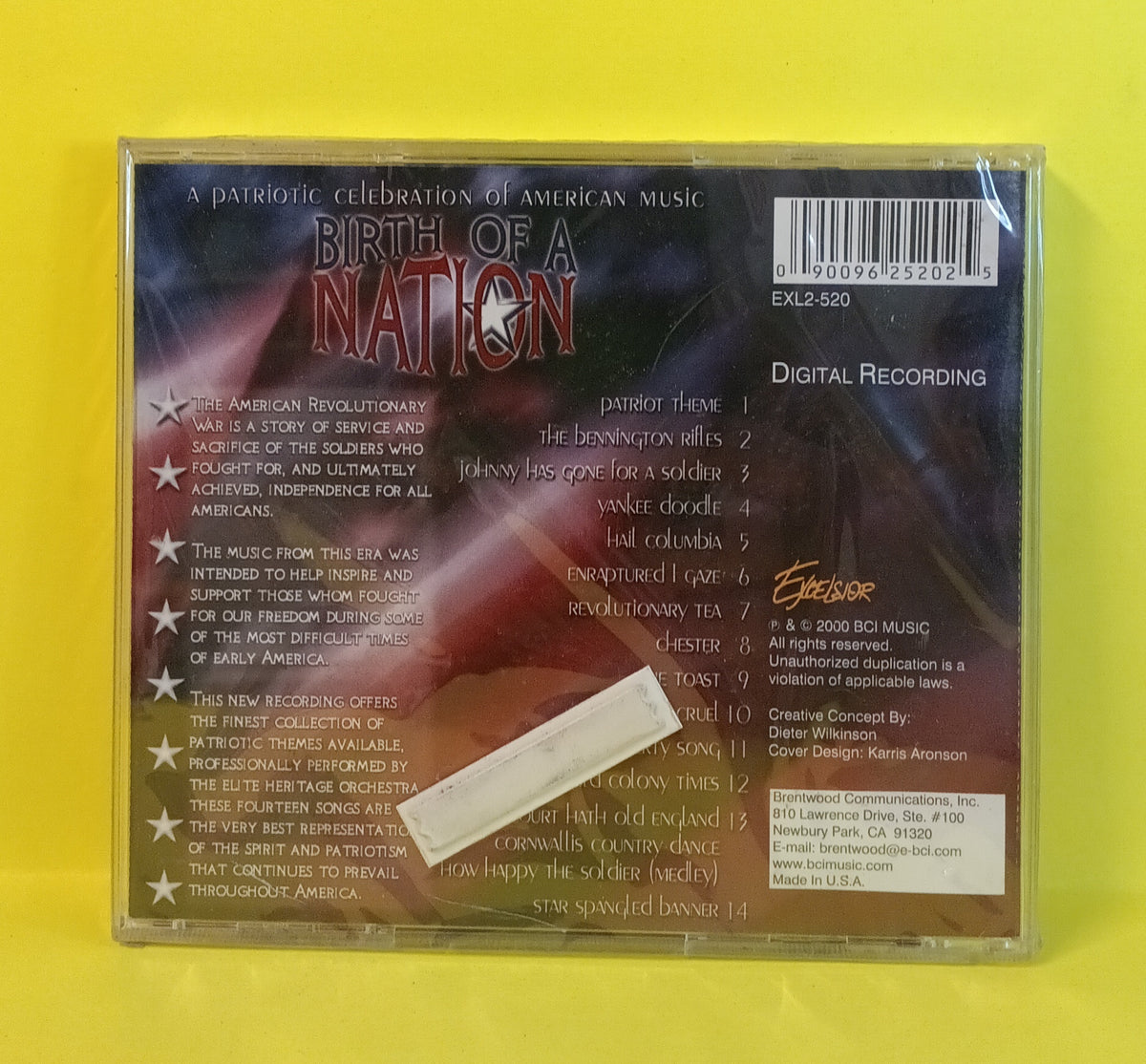 Various - Birth of a Nation: A Patriotic Celebration of Music - 2000 - EXL2-520 New - Sealed - CDs