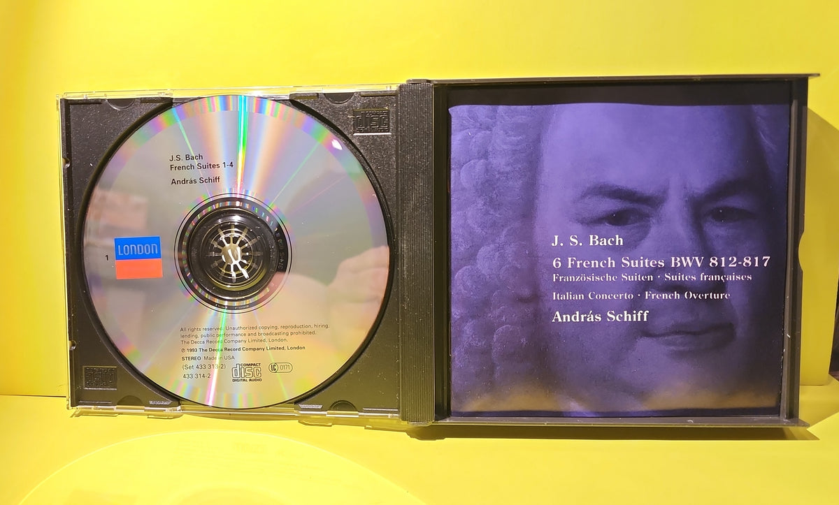 J.S. Bach / András Schiff - 6 French Suites BWV 812-817, Italian Concerto, French Overture - 1993 - 433 313-2 Used - EX - CDs