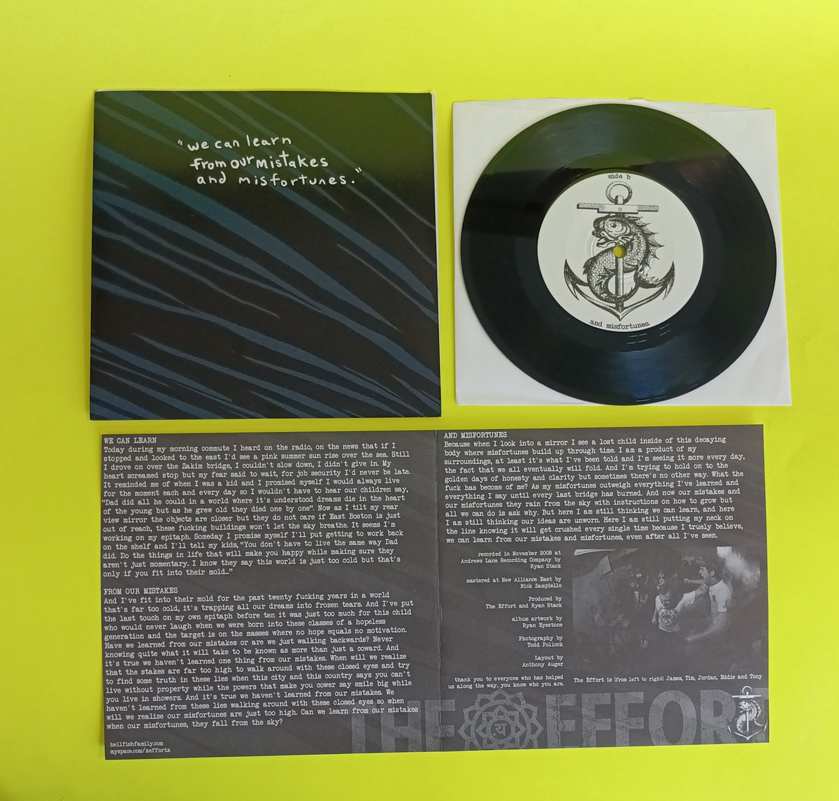 The Effort - From Our Mistakes 7" - 2008 - HF-061 Used - VG++ - Vinyl