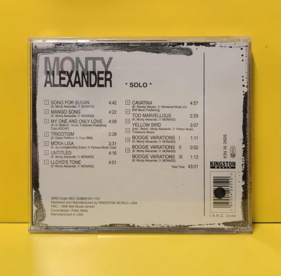 Monty Alexander - Solo - 1998 - KIN W 2605 Used - EX - CDs