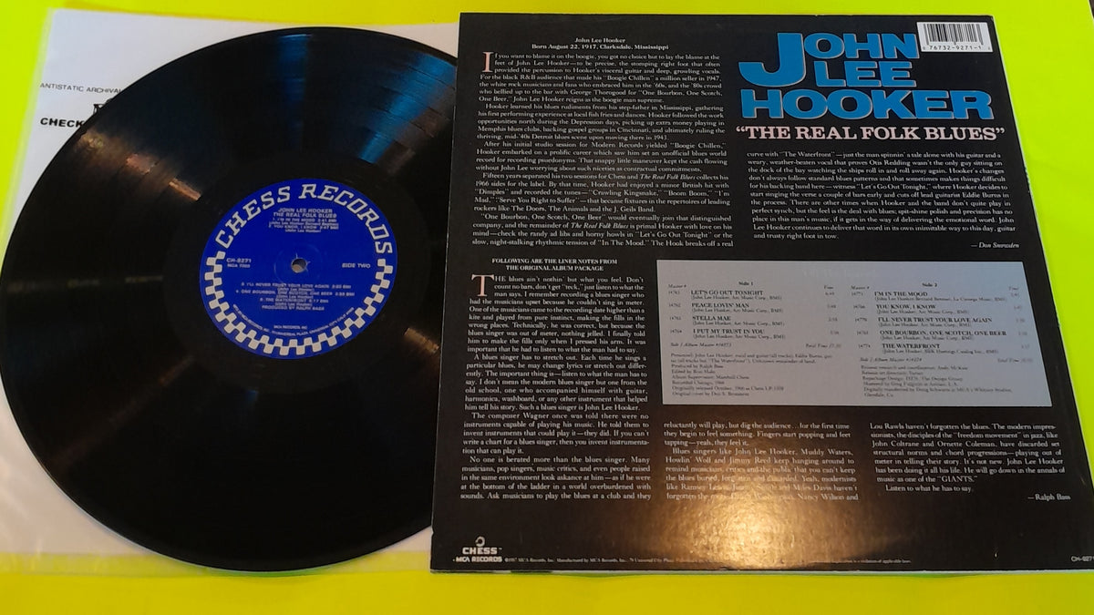John Lee Hooker - The Real Folk Blues - 1987 - CH-9271 Used - EX - Vinyl