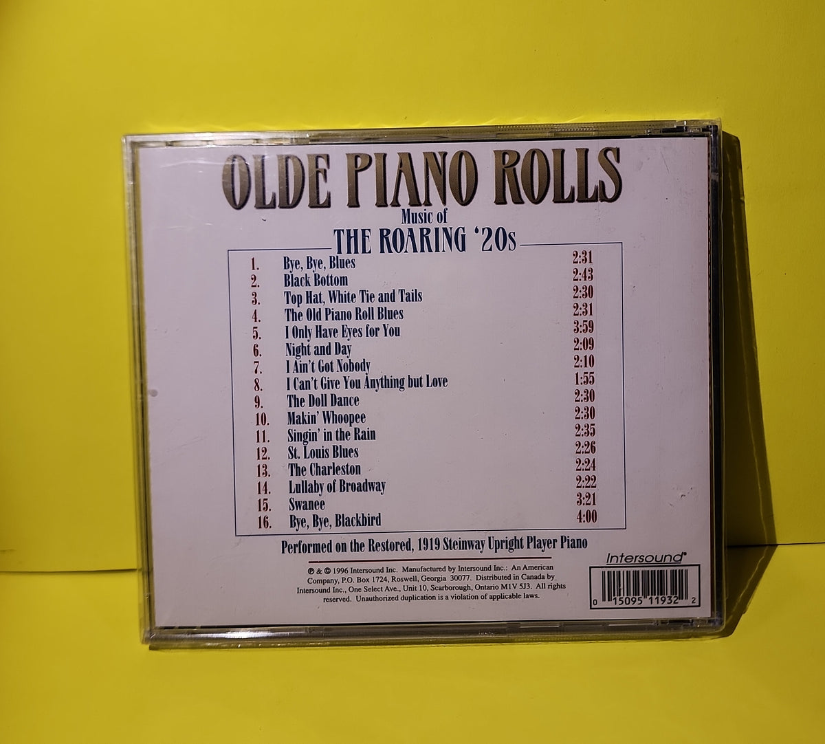 Various  - Music of The Roaring '20s - 1996 - 1193 New - Sealed - CDs