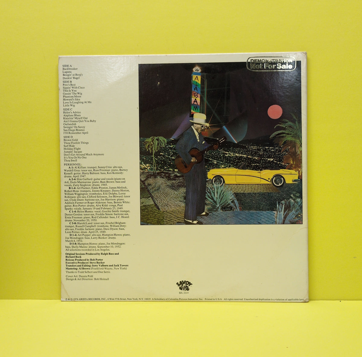 Sonny Criss, Slim Gaillard, Roy Porter Big Band with Eric Dolphy, Helen Humes, Harold Land, Hampton Hawes, Art Pepper - Black California (The Savoy Sessions) - 1976 - SJL 2215 Used - VG++ - Vinyl - Promo