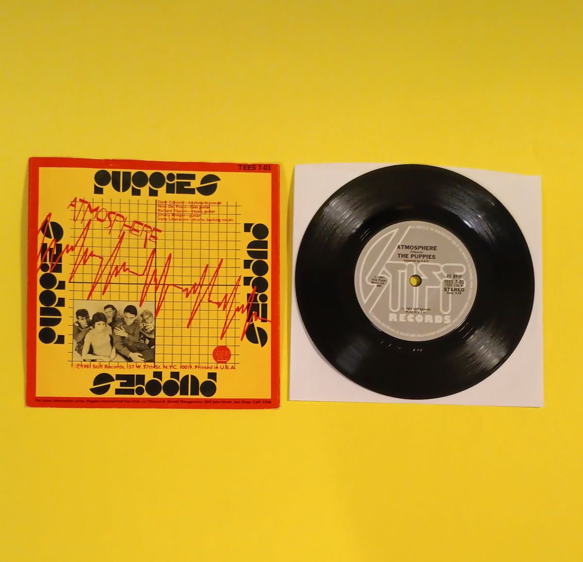 Puppies - Mechanical Beat / Atmosphere 7" - 1981 - TEES7-03 Used - VG++ - Vinyl
