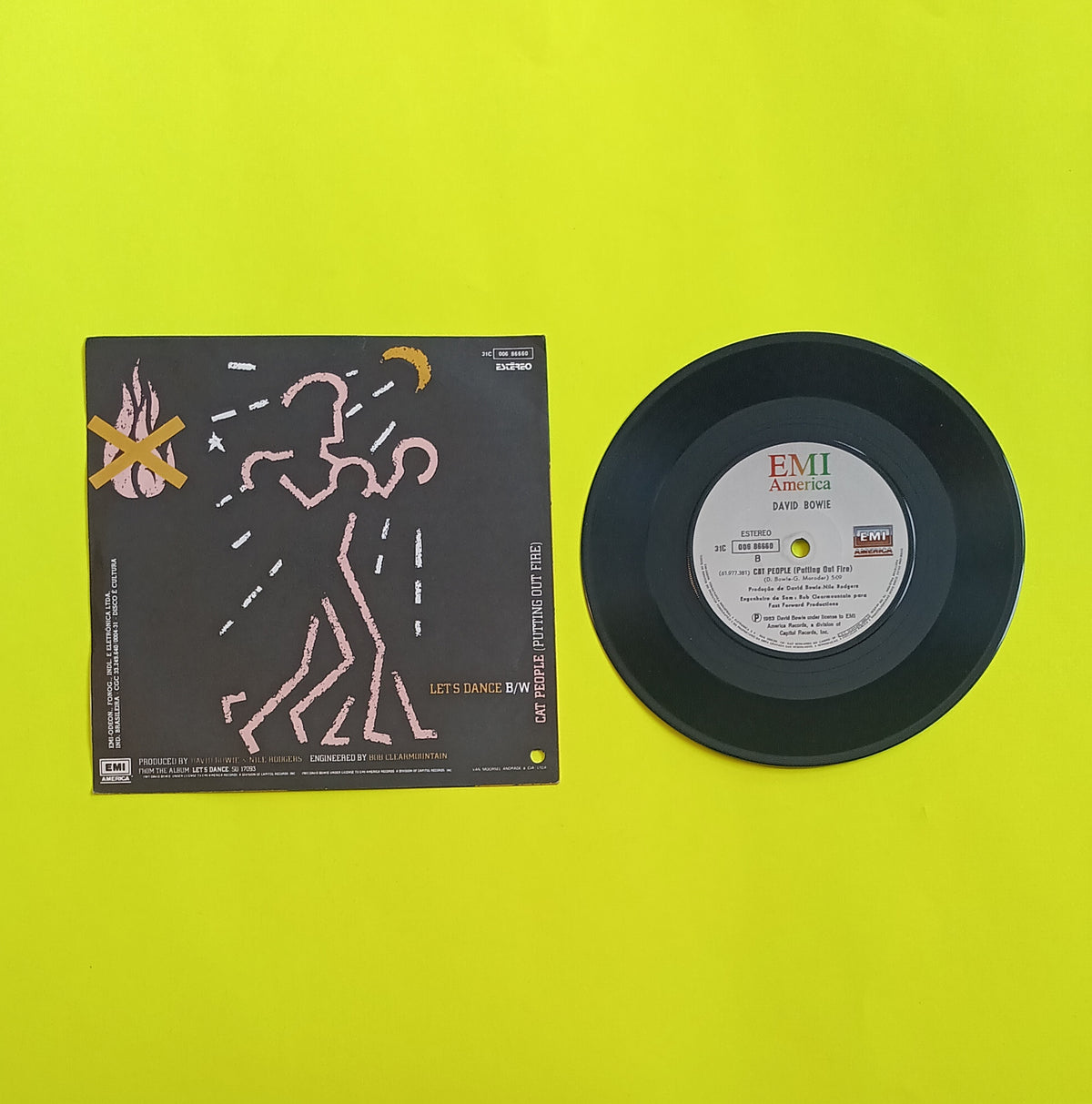 David Bowie - Let's Dance / Cat People (Brazil) - 1983 - 31C 006 86660 Used - EX - 7" Vinyl