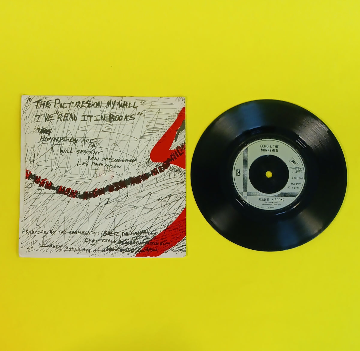 Echo and the Bunnymen  - The Pictures on My Wall (UK 7" Injection Labels) - CAGE004 Used - VG++ - Vinyl