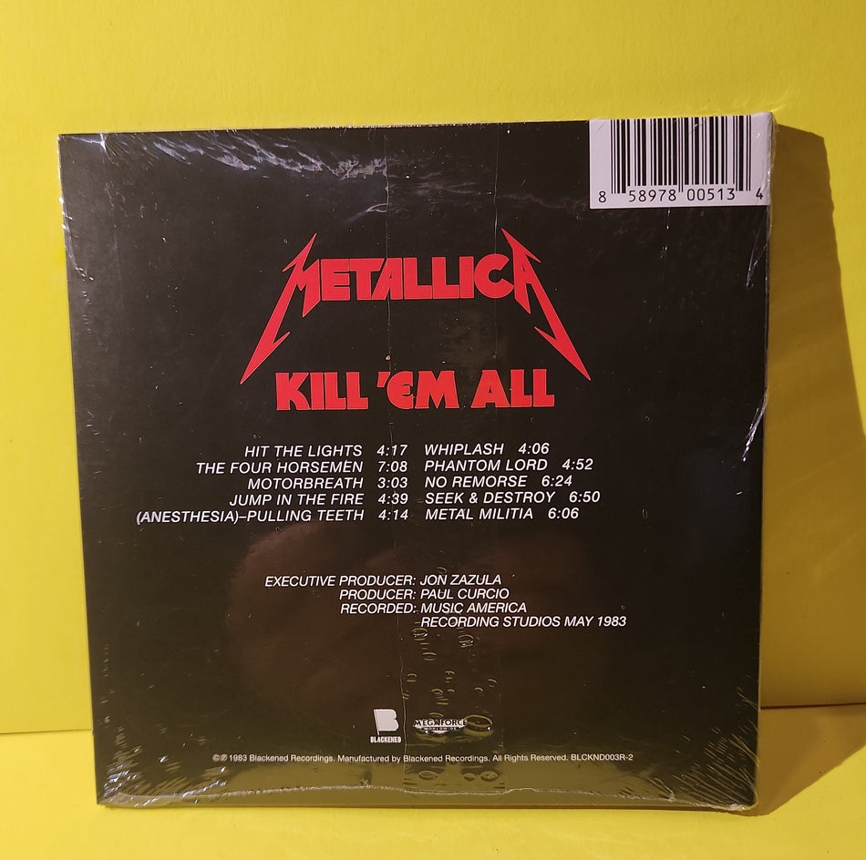 Metallica - Kill 'Em All - 2022 - BLCKND003R-2 New - Sealed - CDs