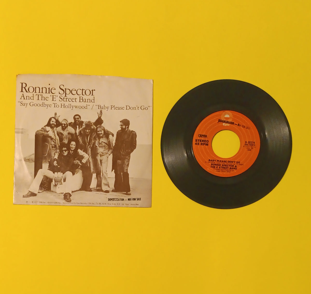Ronnie Spector & The E Street Band - Say Goodbye To Hollywood (7" Promo) - 1977 - 8-50374 Used - EX - Vinyl