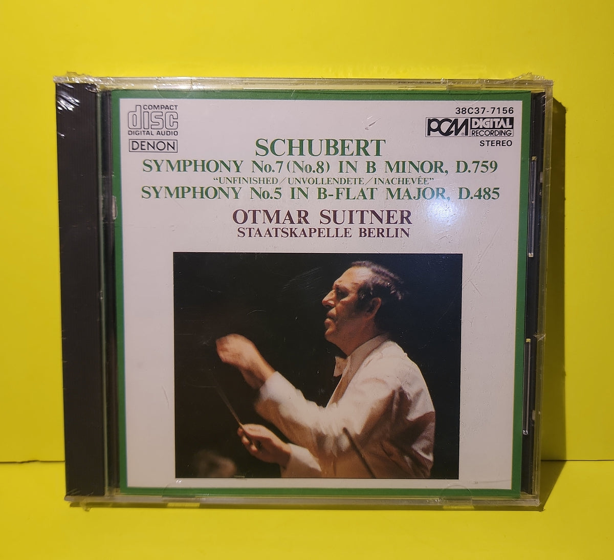 Schubert, Otmar Sutner, Staatskapella Berlin  - Symphony No.7 (No.8) In B Minor D.759 Symphony No.5 in B Flat Major, D.485 - 1984 - 38C37-7156 New - Sealed - CDs