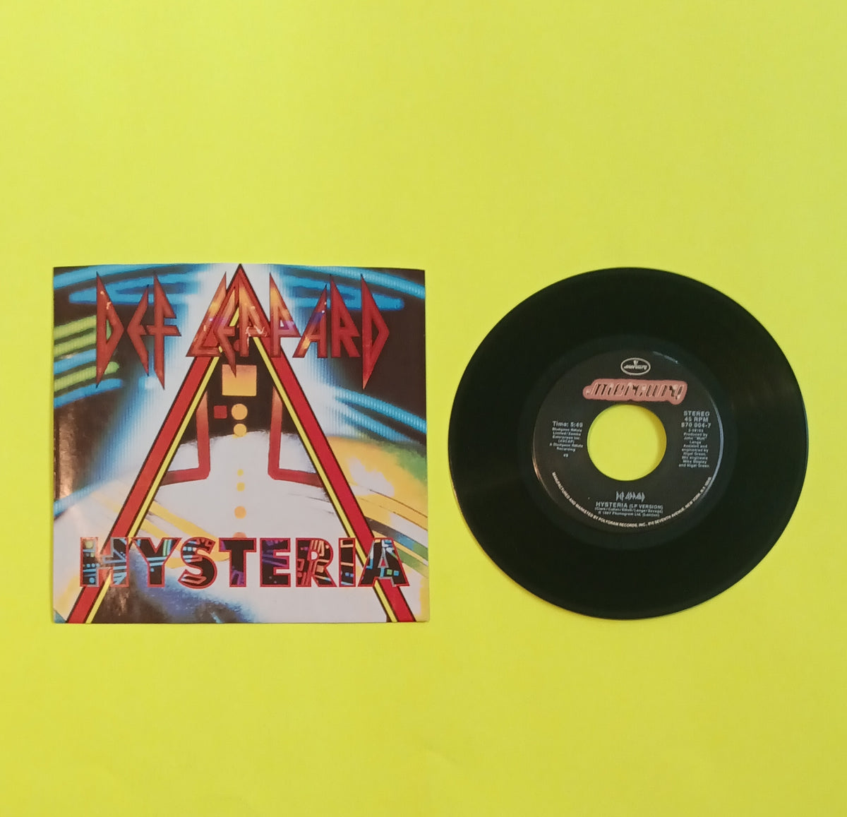 Def Leppard - Hysteria / Ride Into the Sun - 1987 - 870-003-7 Used - VG++ - 7" Vinyl