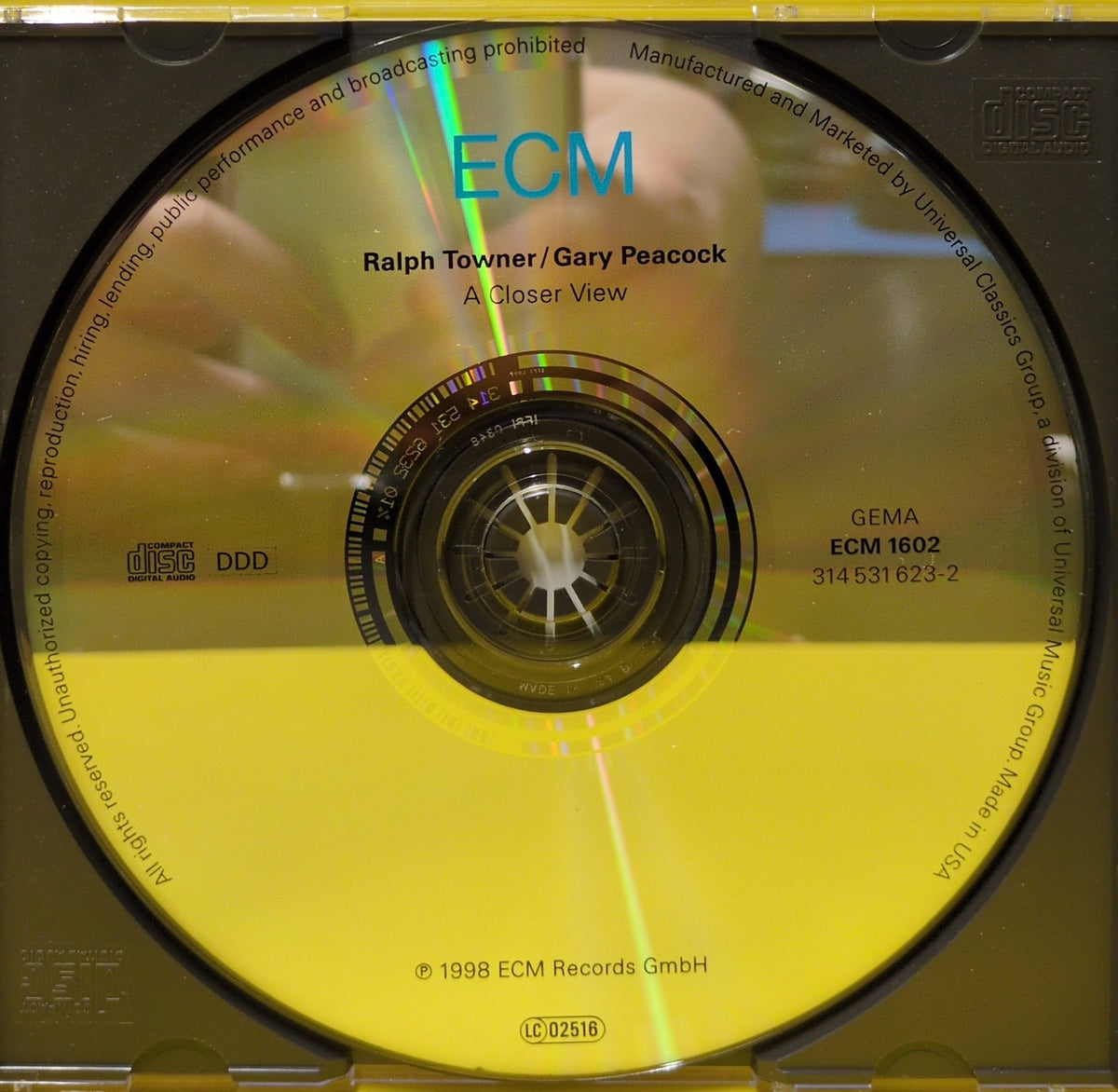 Ralph Towner, Gary Peacock - A Closer View - ECM 1602 / 314 531 623-2 Used - EX - CDs