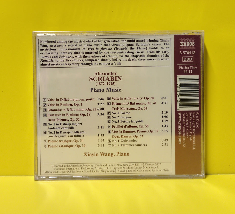 Scriabin, Xiayin Wang - Piano Music: Poems, Waltzes, Dances - 2009 - 8.570412 New - Sealed - CDs
