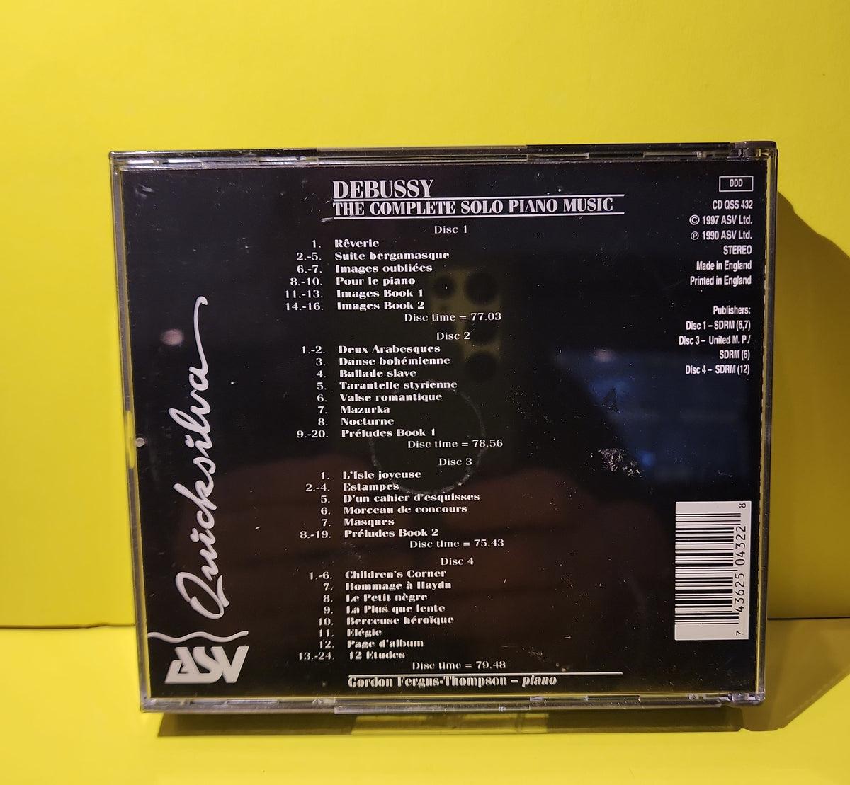 Debussy, Gordon Fergus-Thompson - The Complete Piano Music - 1997 - CD QSS 432 Used - NM - CDs