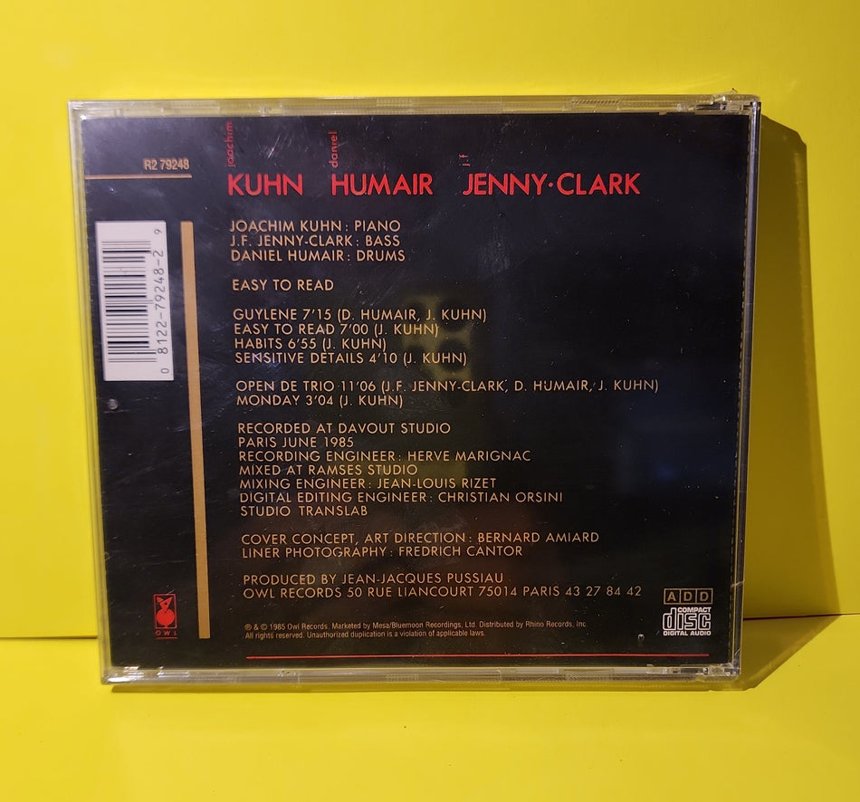 Joachim Kuhn, Daniel Humair, J.F. Jenny-Clark - Easy To Read - 1985 - R2 79248 New - Sealed - CDs