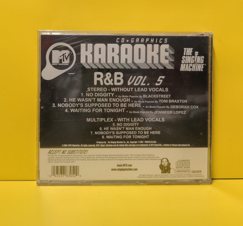 Various Artists  - MTV Karaoke: R&B Hits Vol. 5 - 2001 - G8305 New - Sealed - CDs