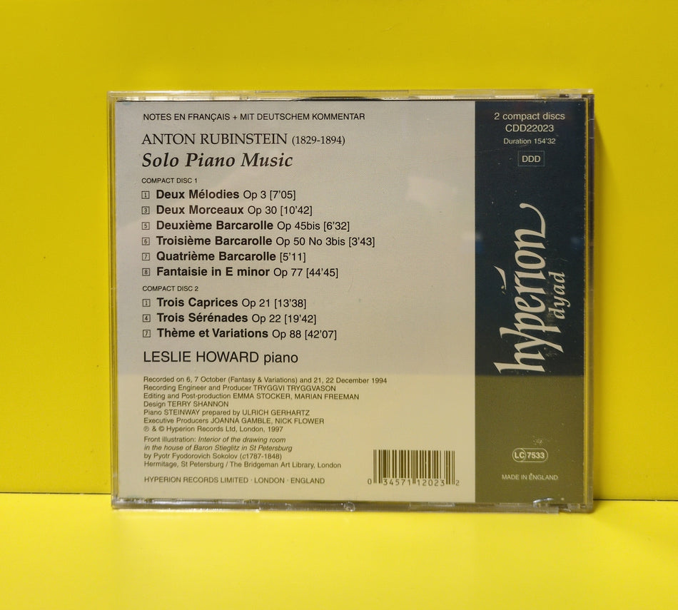 Anton Rubinstein, Leslie Howard - Solo Piano Music - 1997 - CDD22023 Used - VG++ - 2xCD