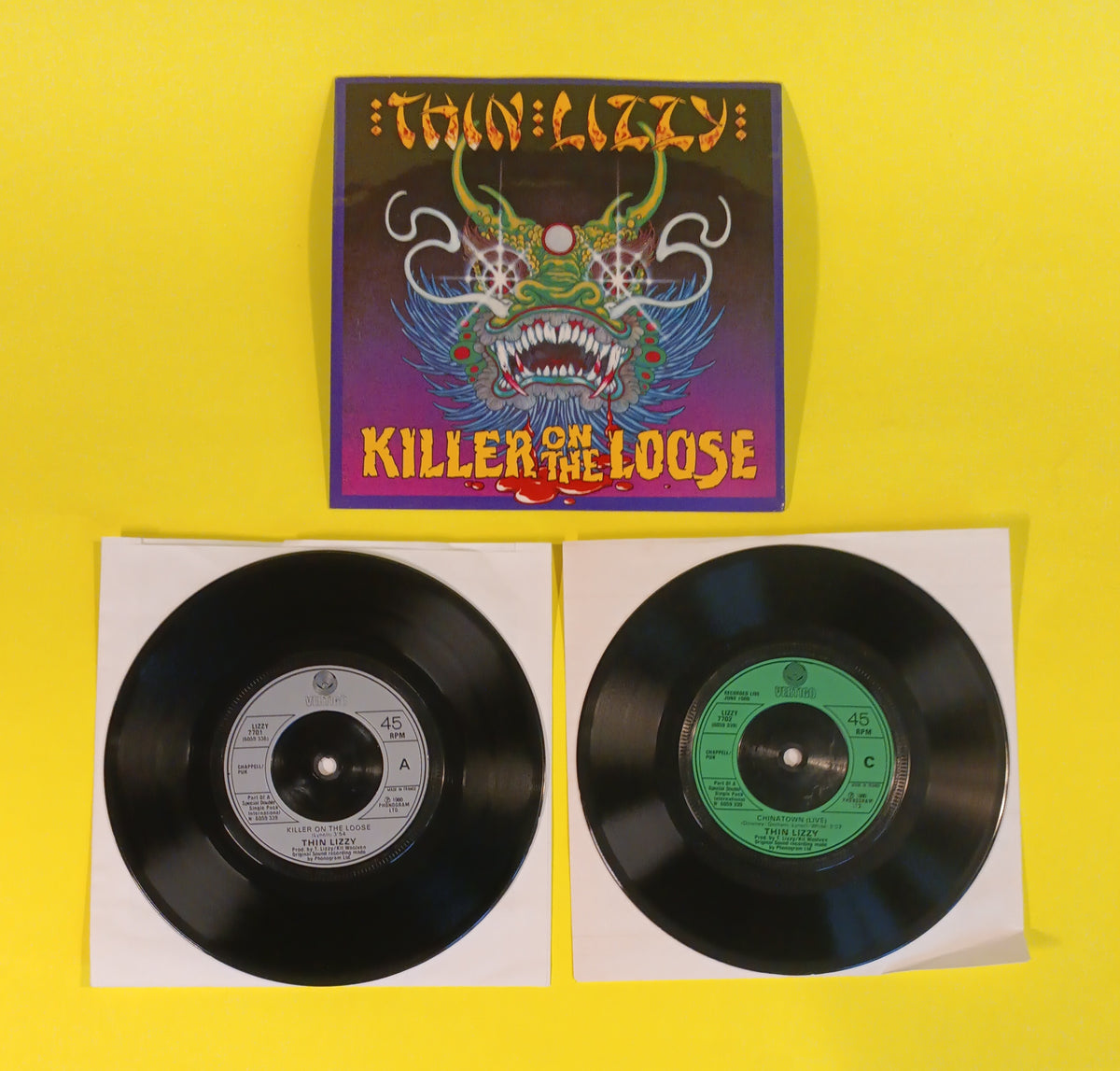 Thin Lizzy - Killer on the Loose (UK 2x 7") - 1980 - LIZZY 77 Used - EX - Vinyl