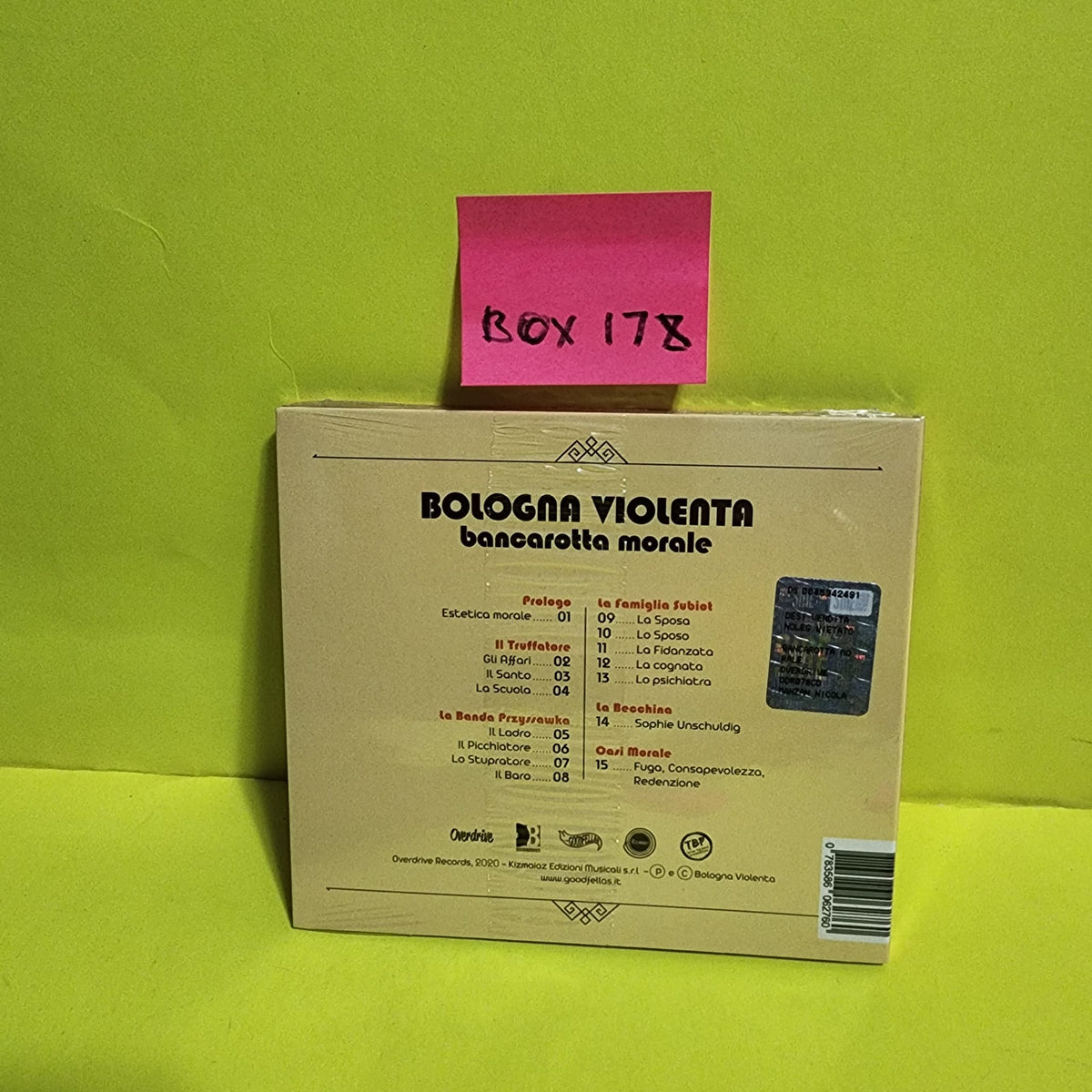 Bologna Violenta - Bancarotta Morale - 2020 - ODR078 New - Sealed - CDs