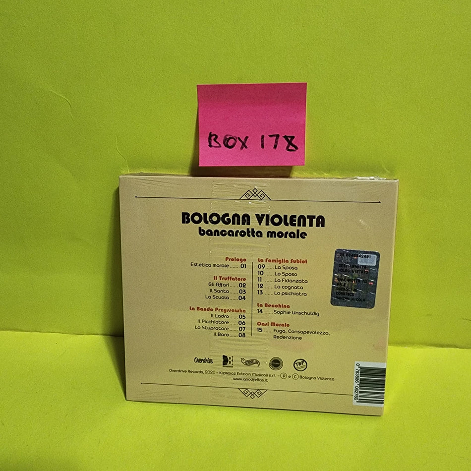 Bologna Violenta - Bancarotta Morale - 2020 - ODR078 New - Sealed - CDs