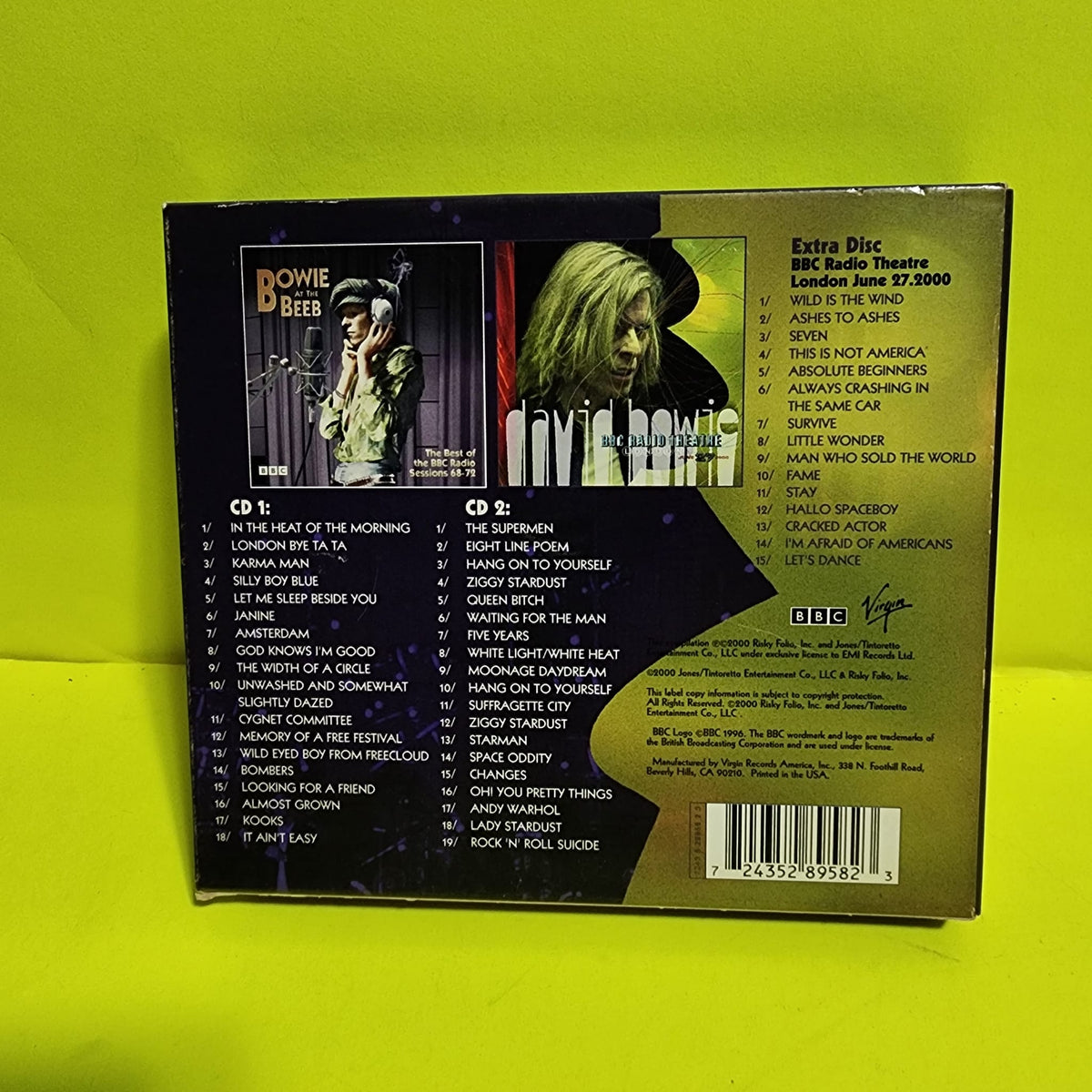 David Bowie - Bowie At The Beeb (The Best Of The BBC Sessions 68-72) - 2000 - 7243 5 28958 2 3 Used - VG++ - CDs
