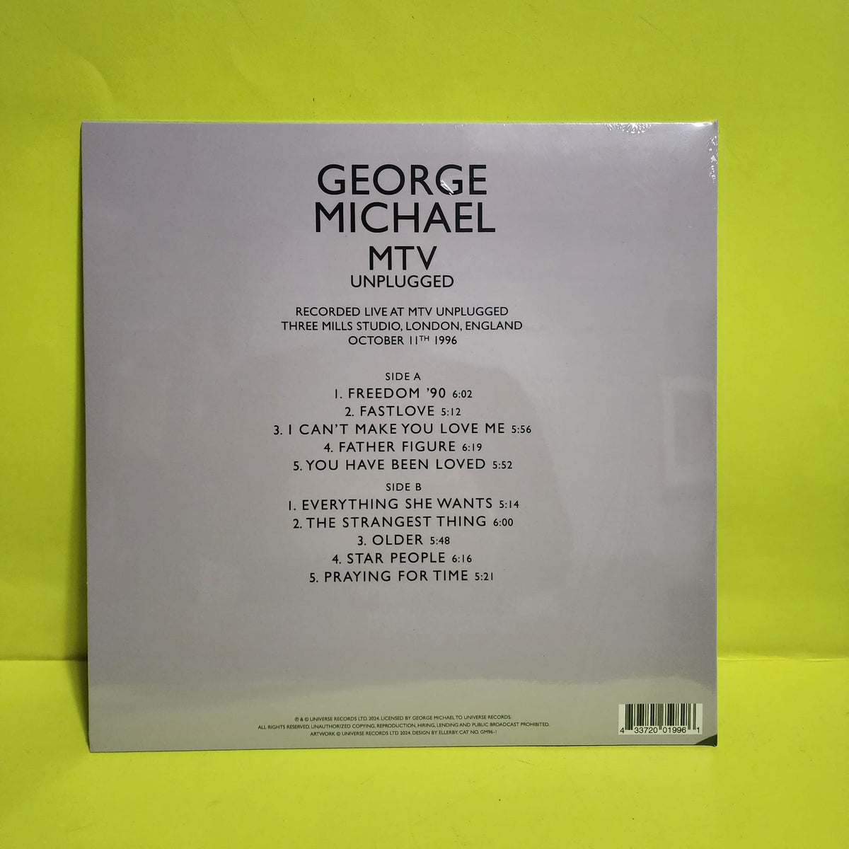 George Michael  - MTV Unplugged  - 2024 - GM-96-1 New - Sealed - Vinyl