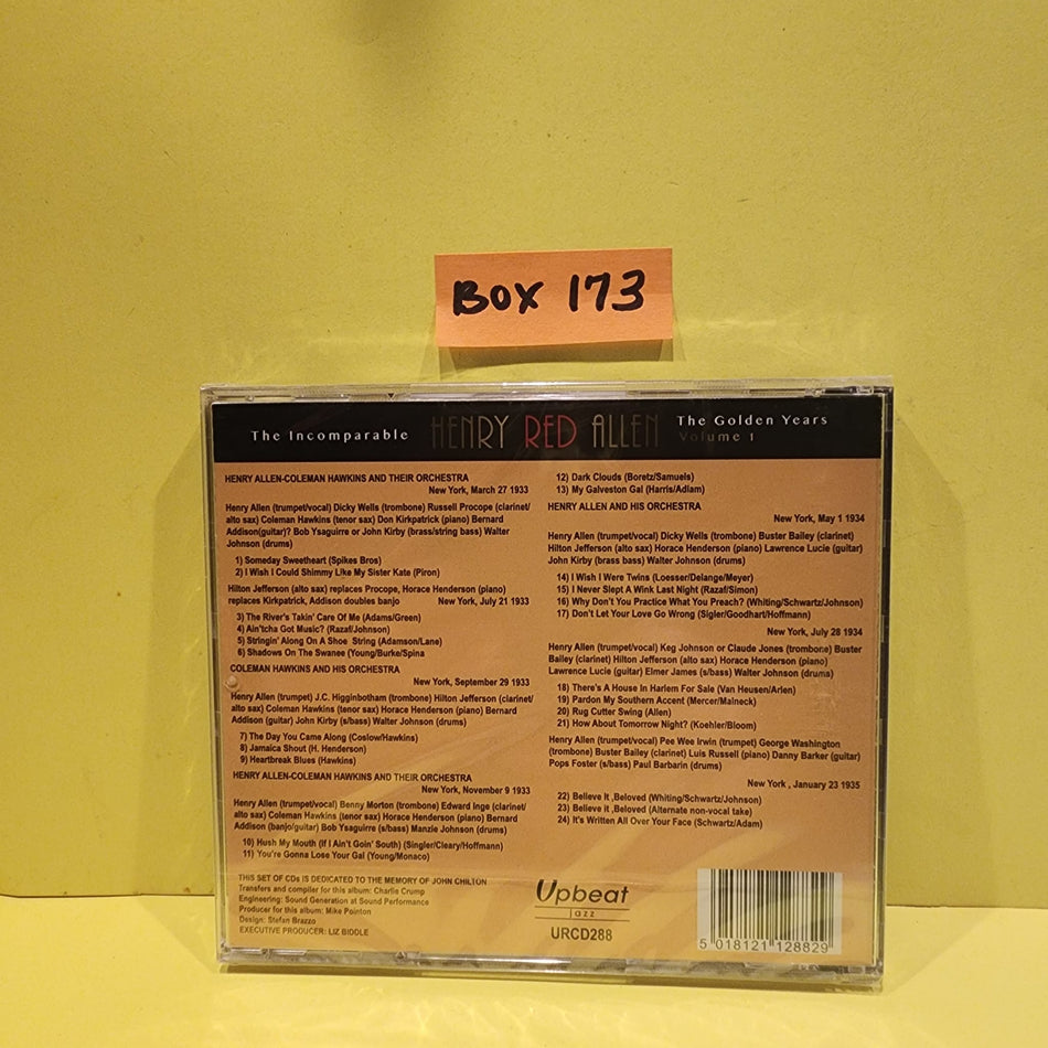 Henry Red Allen - The Incomparable Henry Red Allen The Golden Years Vol 1 - 2022 - URCD288 New - Sealed - CDs