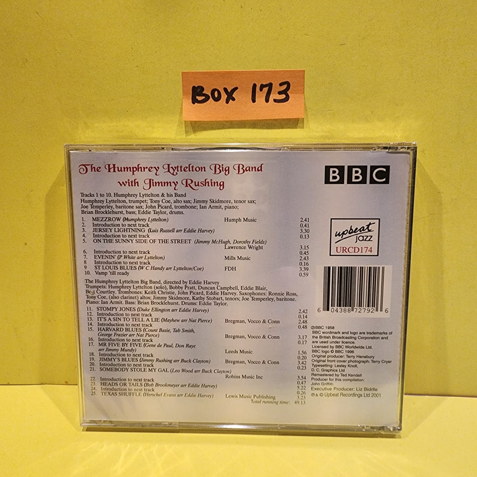 The Humphrey Lyttelton Band with Jimmy Rushing - BBC Jazz Club - Autumn 1958 - 2001 - URCD174 New - Sealed - CDs