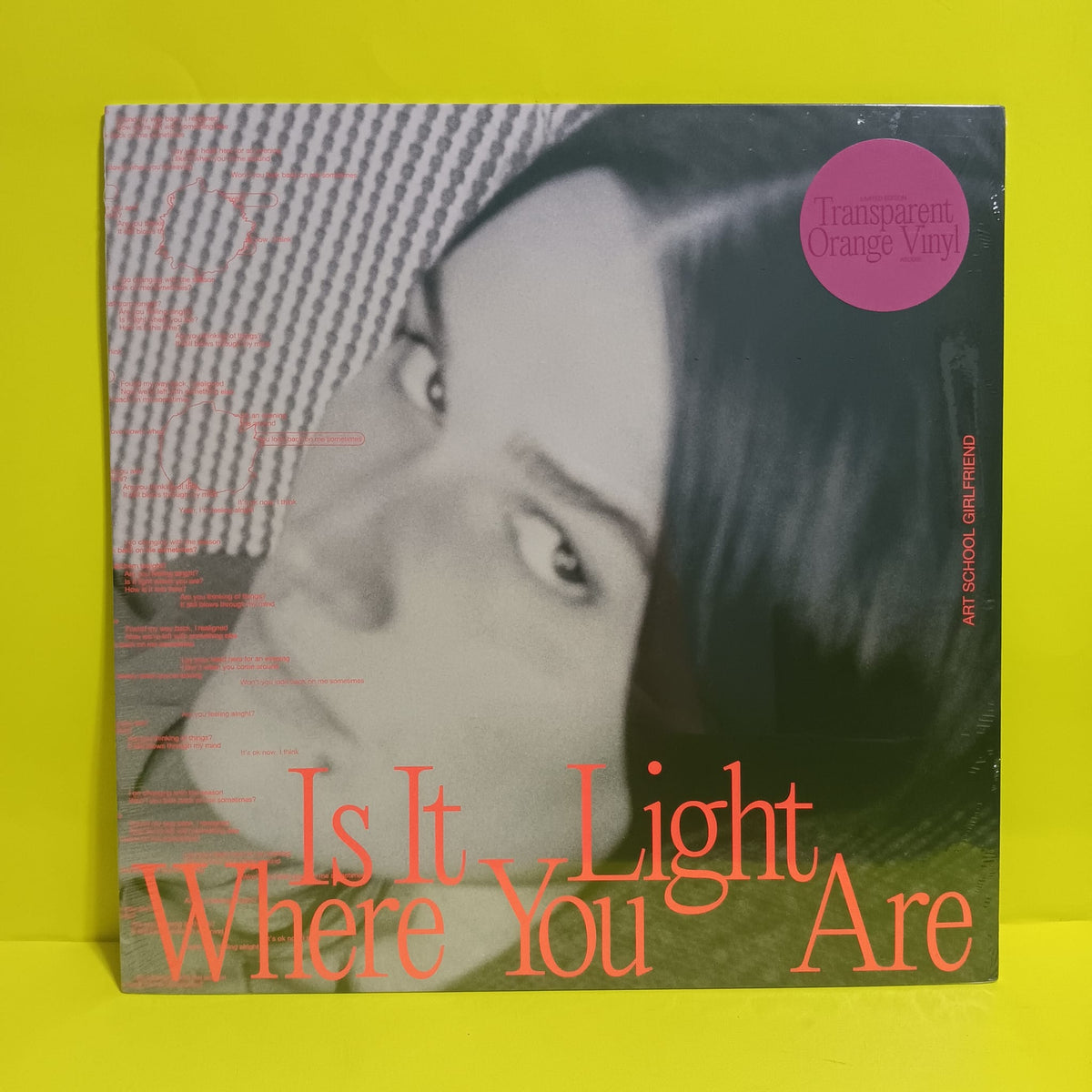 Art School Girlfriend - Is It Light Where You Are / Limited Ed Orange - 2021 - ASG002 New - Sealed - Vinyl