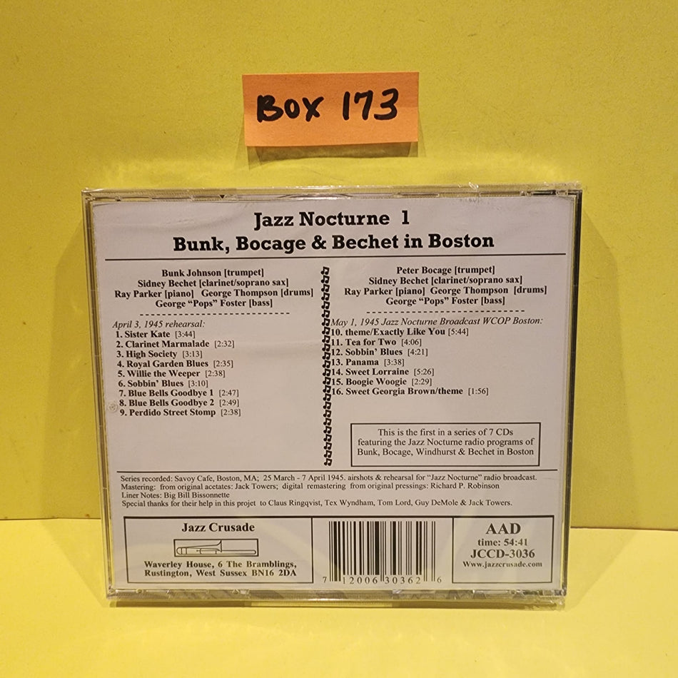 Bunk Johnson  - Jazz Nocturne 1: Bunk,Bocage & Bechet in Boston  - 2016 - JCCD-3036 New - Sealed - CDs