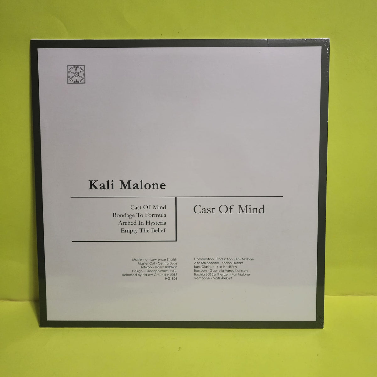 Kali Malone - Cast Of Mind / Limited Edition Colored Vinyl  - 2019 - HG1803 New - Sealed - Vinyl