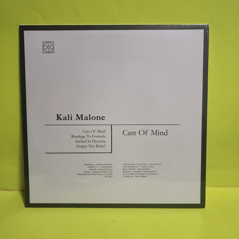 Kali Malone - Cast Of Mind / Limited Edition Colored Vinyl  - 2019 - HG1803 New - Sealed - Vinyl