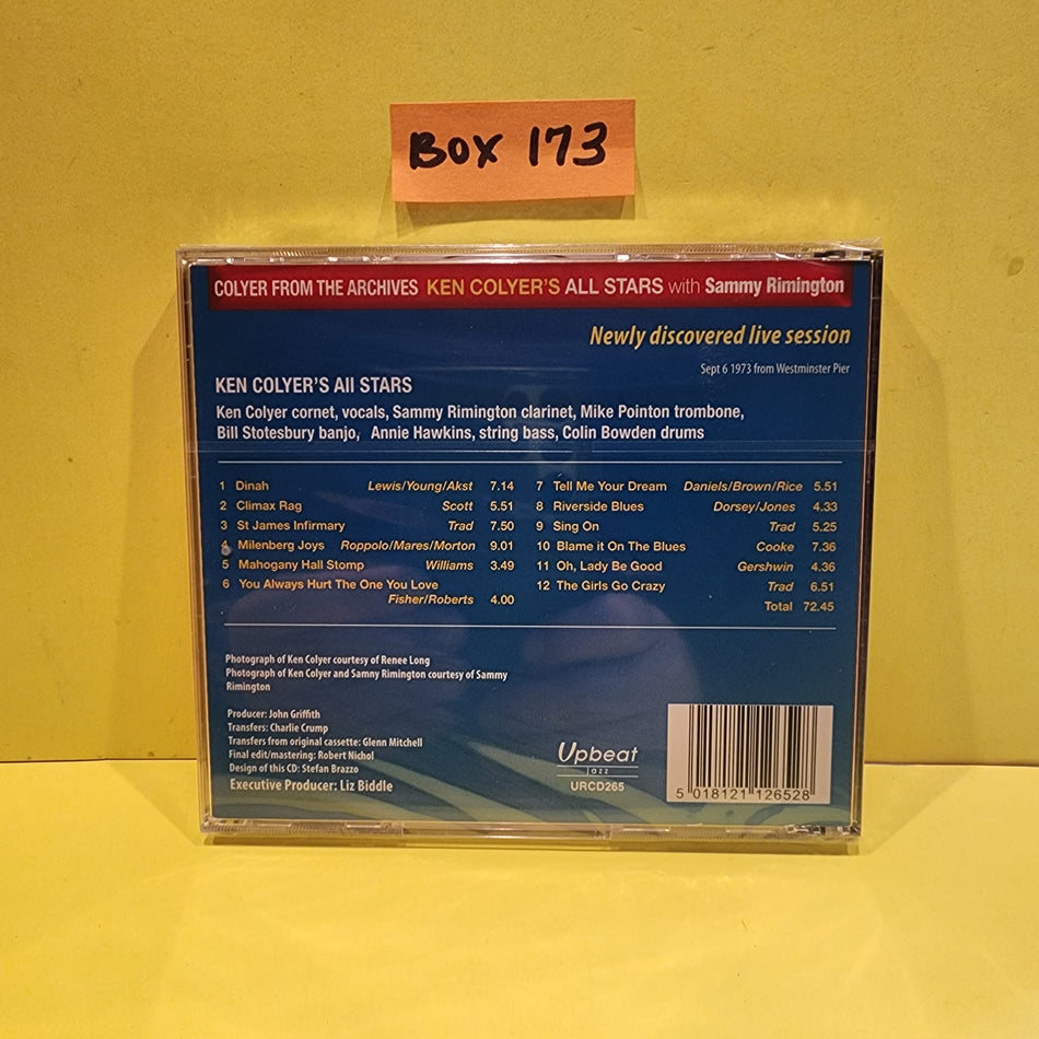 Ken Colyer, Ken All Stars with Sammy Rimington - Colyer From The Archives - 2015 - URCD265 New - Sealed - CDs