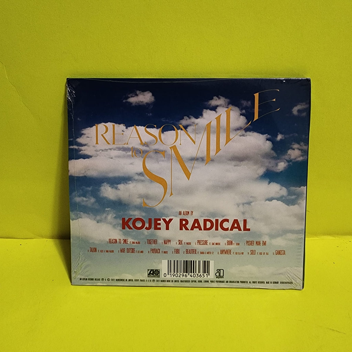 Kojey Radical - Reason To Smile - 2022 - 0190296403651 New - Sealed - CDs
