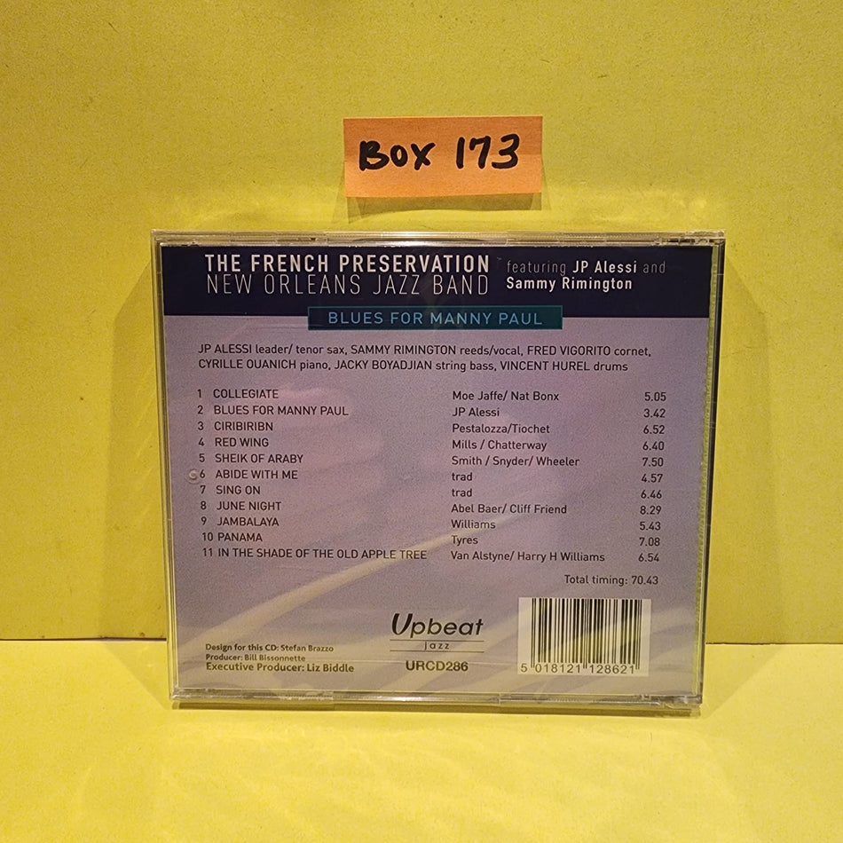 French Preservation New Orleans Jazz Band - Blues For Manny Paul - 2018 - URCD286 New - Sealed - CDs