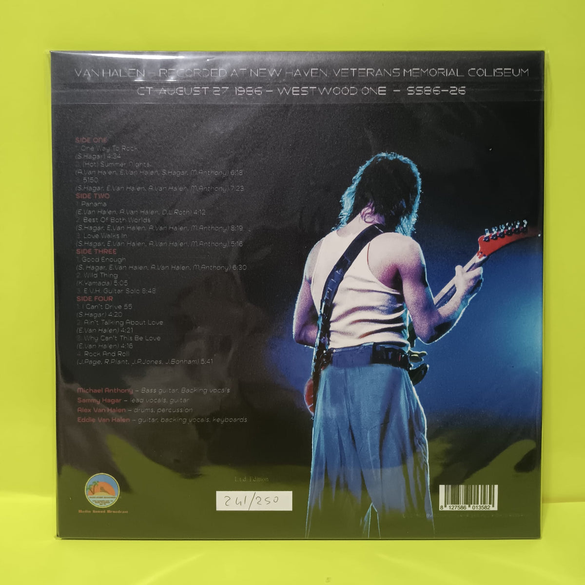Van Halen  - Live At New Haven Veterans Memorial Coliseum,  CT. August 27,1986 - 2023 - RSB 1013 New - Sealed - Vinyl